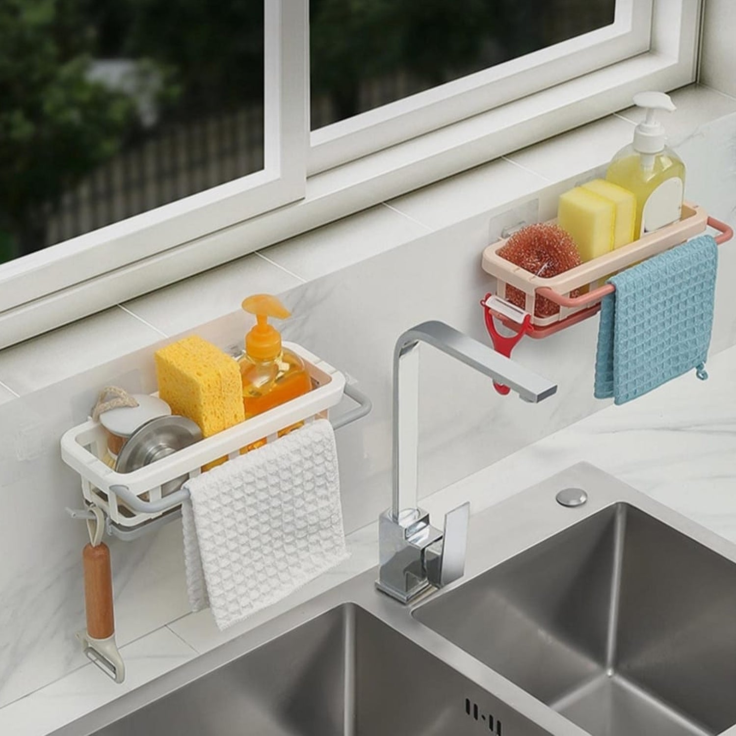 8788 Multipurpose Platic Hanging Drain Rack Retractable Sponge Storage Hanging Rack With Adhesive Hook for Kitchen and Bathroom Dishcloth Holders Basket Drying Tray Organizer 8788 Multipurpose Platic Hanging Drain Rack Retractable Sponge Storage Hanging Rack With Adhesive Hook for Kitchen and Bathroom Dishcloth Holders Basket Drying Tray Organizer